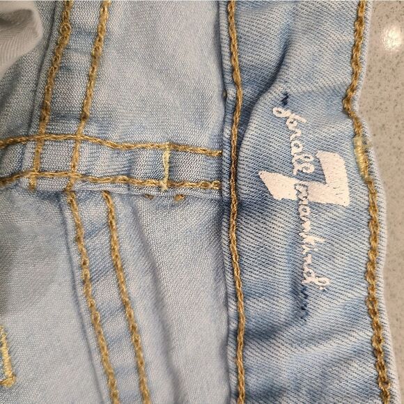 7 For All Mankind Light Blue Denim Shorts - Picture 4 of 6